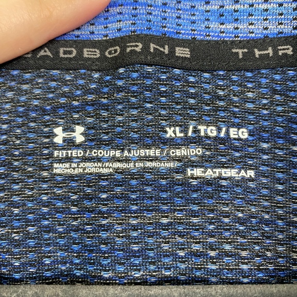 Under Armour Threadborne 1/4 Zip Shirt Blue Tan Mens XL Heatgear - Picture 9 of 9